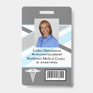 Doctor or nurse Name Badge Scanner Code ID Badge