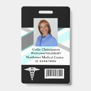 Doctor or nurse Name Badge Scanner Code ID Badge
