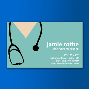 Doctor or Nurse Scrubs Stethoscope Business Card