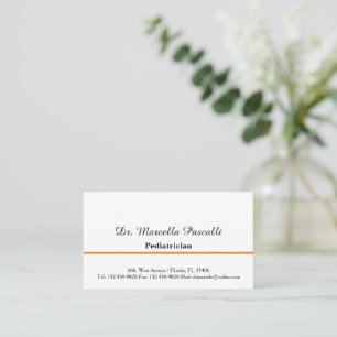 Doctor Paediatrician Orange Business Card