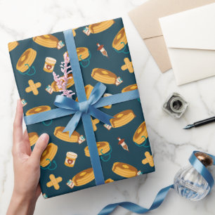 Doctor Pancakes Navy Wrapping Paper