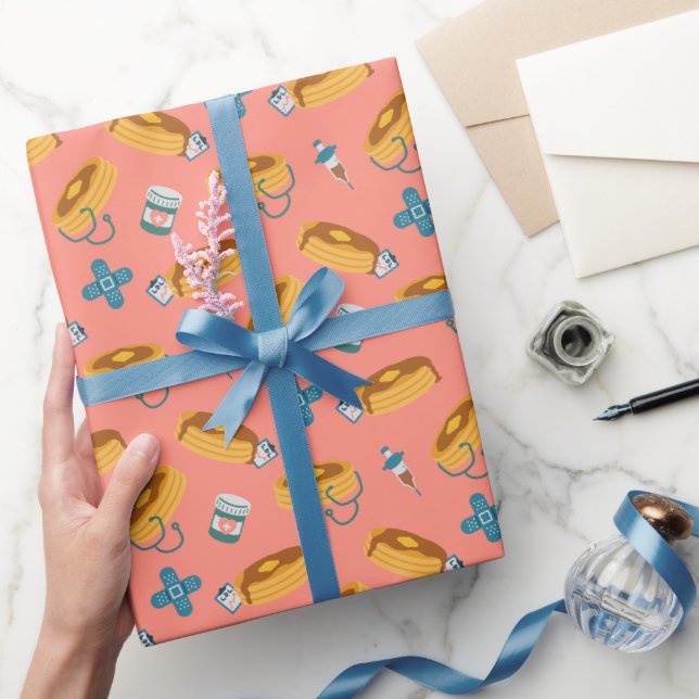 Doctor Pancakes Pink Wrapping Paper (Gifting)