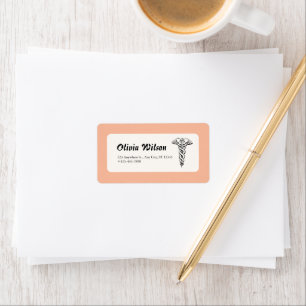 Doctor Peach and Cream Cute Address Label