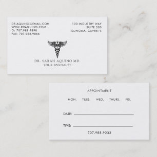 Doctor Physician Business And Appointment Card