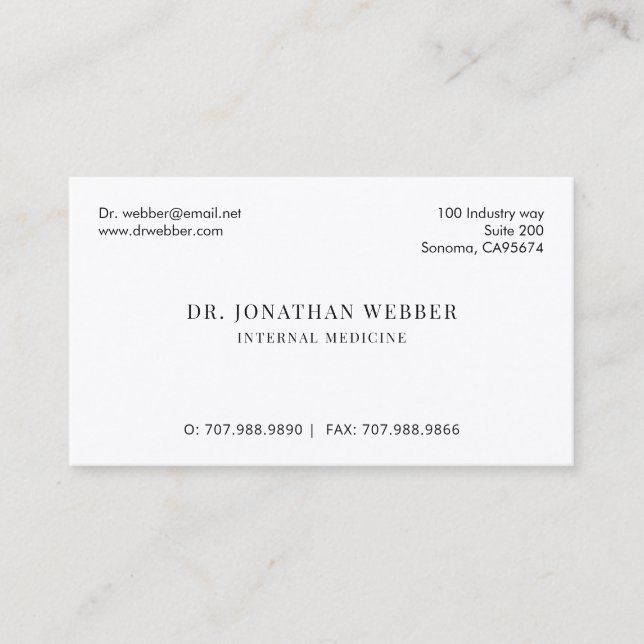 Doctor Physician Business Card (Front)