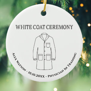 Doctor Physician White Coat Ceremony Monogrammed Ceramic Tree Decoration