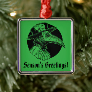 Doctor Plague Goth Horror Metal Tree Decoration