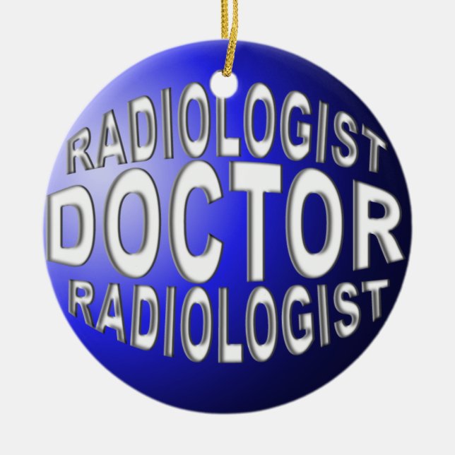 DOCTOR RADIOLOGIST CHRISTMAS ORNAMENT BLUE (Front)