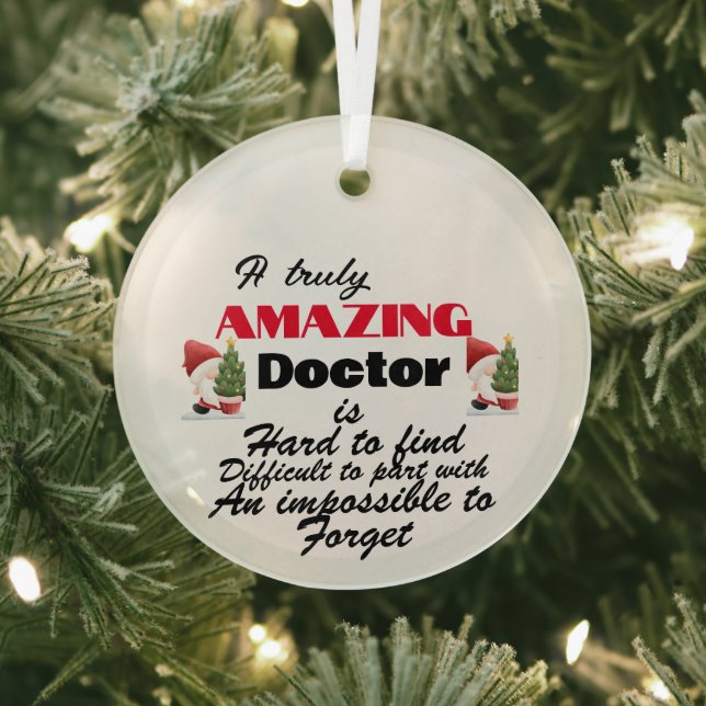 Doctor retirement Christmas Glass Tree Decoration (Insitu)
