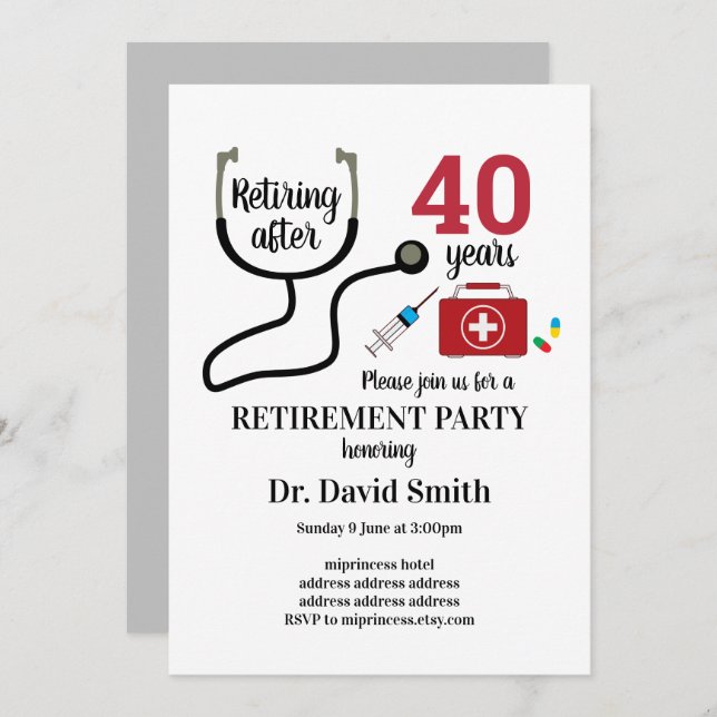 Doctor retirement invitation (Front/Back)