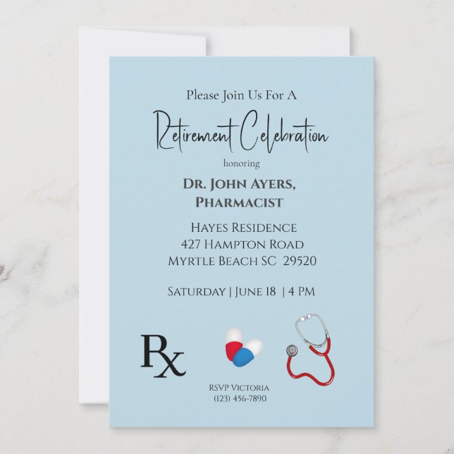 Doctor Retirement Invitation (Front)