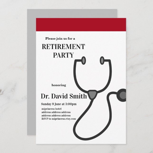 Doctor retirement invitation (Front/Back)