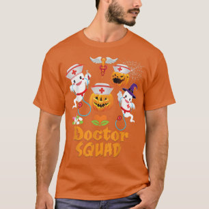 Doctor Squad Team Crew Cute Pumpkin Ghost Witch Ha T-Shirt