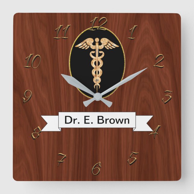 Doctor Square Wall Clock (Front)