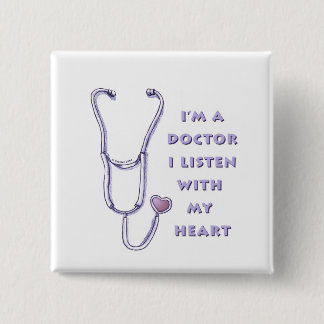 Doctor Stethoscope Heart Pin