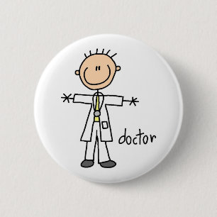 Doctor Stick Figure 6 Cm Round Badge