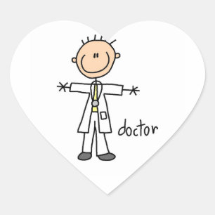 Doctor Stick Figure Heart Sticker