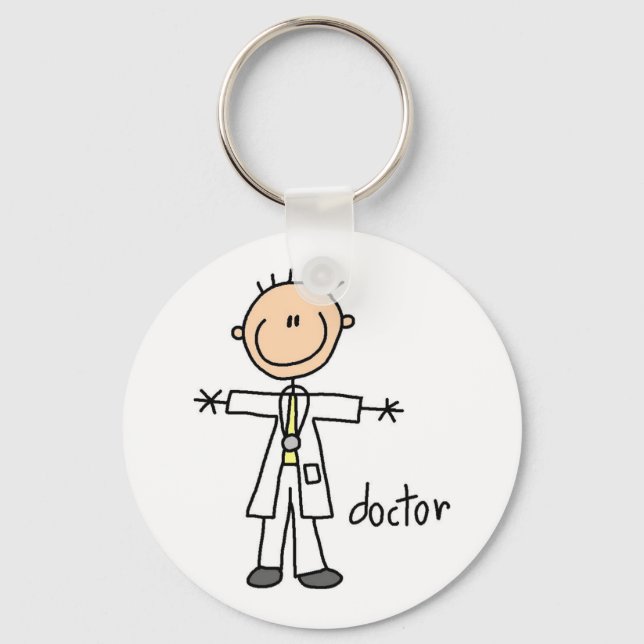 Doctor Stick Figure Key Ring (Front)