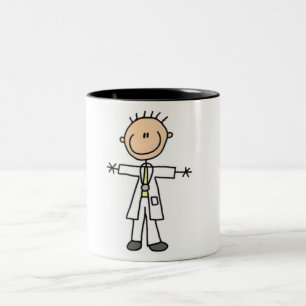 Doctor Stick Figure Two-Tone Coffee Mug