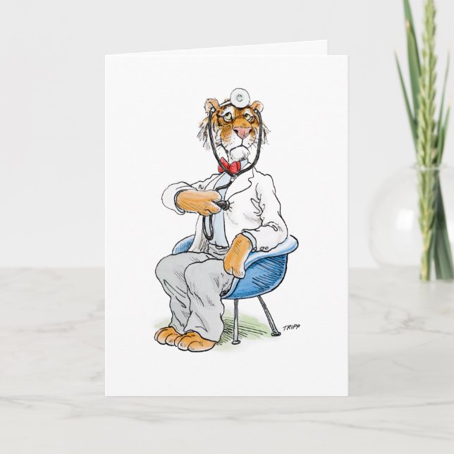Doctor Tiger Greeting Card (Front)