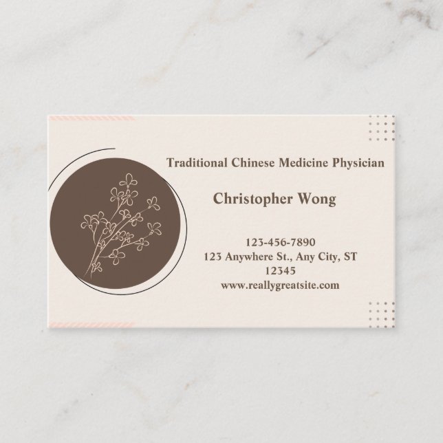 Doctor/Traditional Chinese Medicine Physician  Business Card (Front)