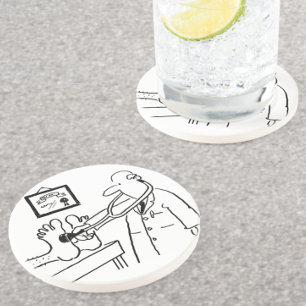 Doctor using his Stethoscope on Feet. Coaster