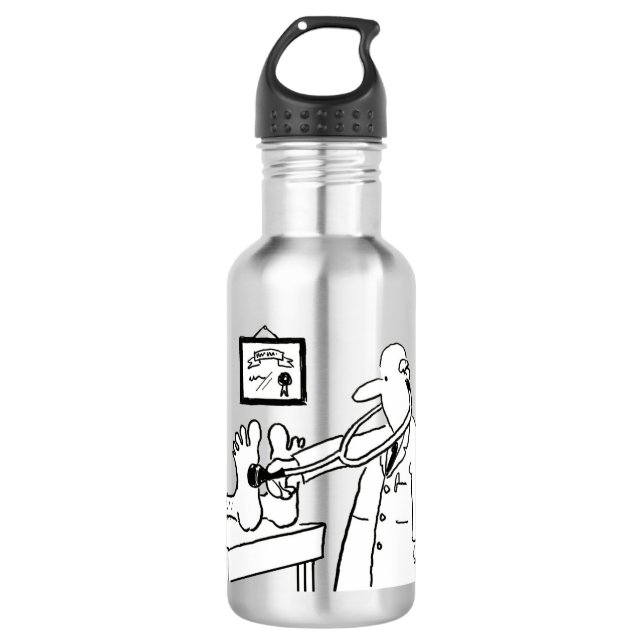 Doctor using his Stethoscope on Feet. Funny 532 Ml Water Bottle (Front)