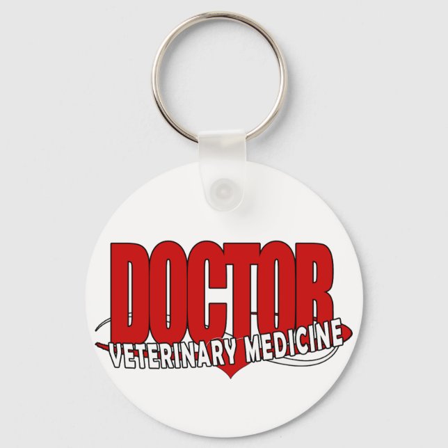 DOCTOR VETERINARY MEDICINE BIG RED KEY RING (Front)