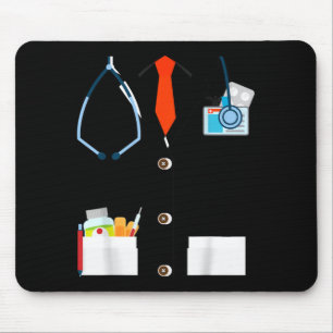 Doctor White Lab Coat Funny Halloween Costume for Mouse Pad