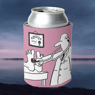 Doctor with Stethoscope Checking Feet Can Cooler