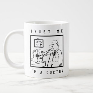 Doctor with Stethoscope Checking Feet Large Coffee Mug