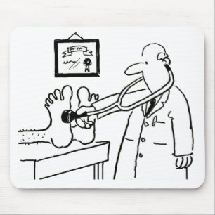 Doctor with Stethoscope Checking Feet Mouse Pad