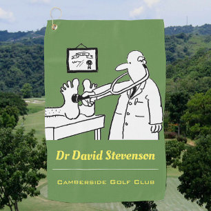 Doctor with Stethoscope & Green Background Golf Towel