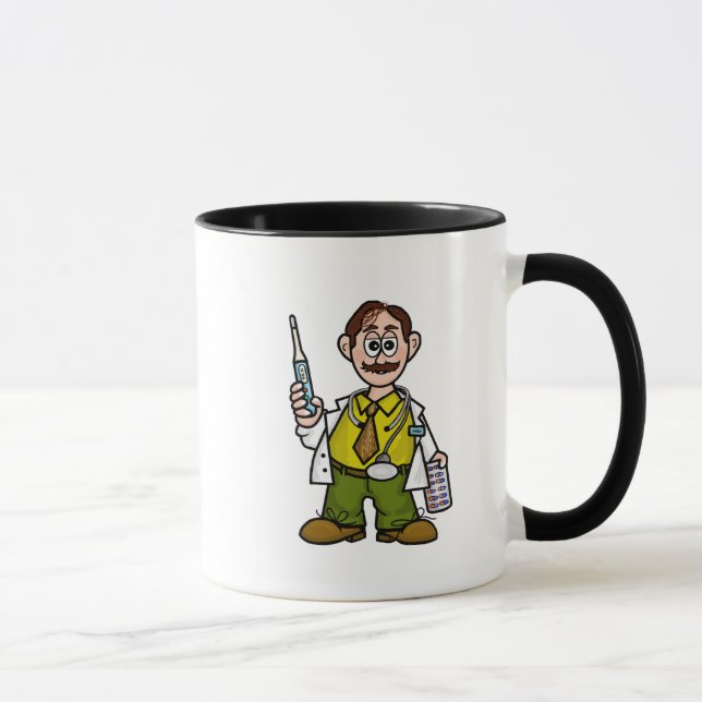 Doctor with Thermometer and Pills Mug (Right)