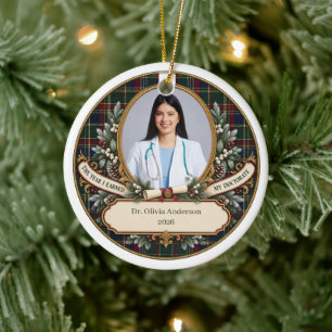 Doctorate Graduation Photo Personalised PhD Ceramic Tree Decoration