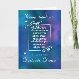 Doctorate PHD Graduation Congratulations Quote Card