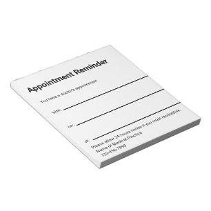 Doctor's Appointment Reminder Business Name Phone Notepad