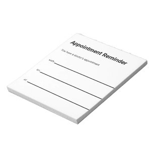 Doctor's Appointment Reminder for Patient Business Notepad