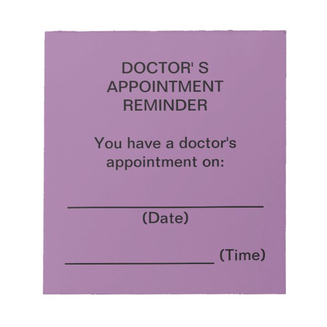 Doctor's Appointment Reminder Notes (Purple) (Front)