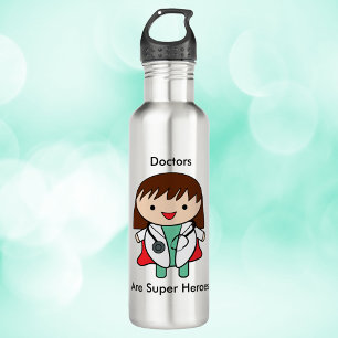 Doctors Are Super Heros Female Kawaii 710 Ml Water Bottle