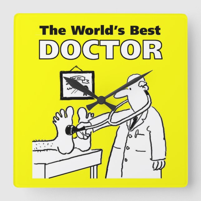 Doctor's Bedside Manner Not Quite Right Square Wall Clock (Front)