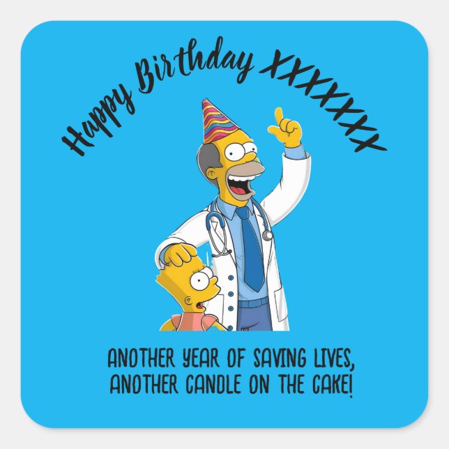 DOCTORS BIRTHDAY anti-stress psychiatry Square Sticker (Front)