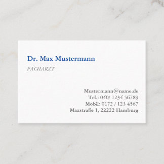 doctor's business card