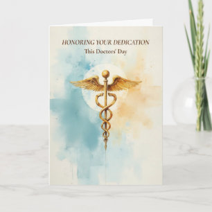 Doctors Day Appreciation Gold Medical Symbol Card