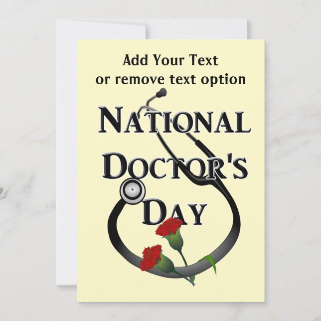 Doctor's Day With Carnations Holiday Card (Front)