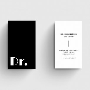 Doctors Elegant Black & White Healthcare Medical  Business Card