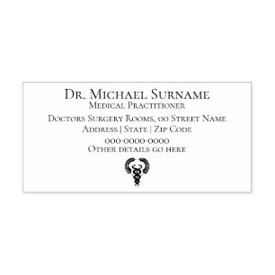 Doctors Healthcare Professionals DIY caduceus Self-inking Stamp