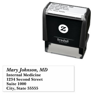 Doctor's Name and Medical Specialty Return Address Self-inking Stamp