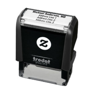 Doctor's Name in Bold & 3 Lines for Return Address Self-inking Stamp