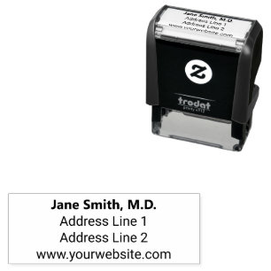 Doctor's Name Office Website Return Address Self-inking Stamp